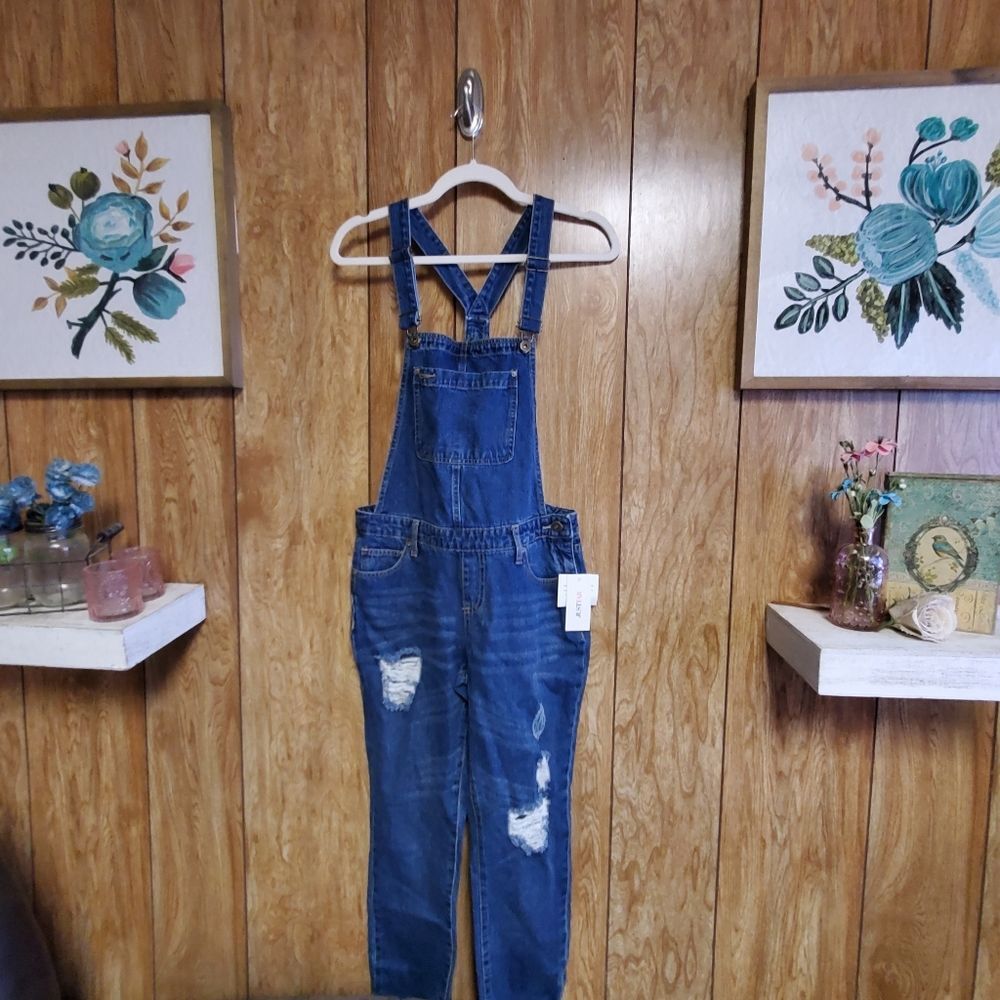 Just Fab Distressed Overalls Size 26